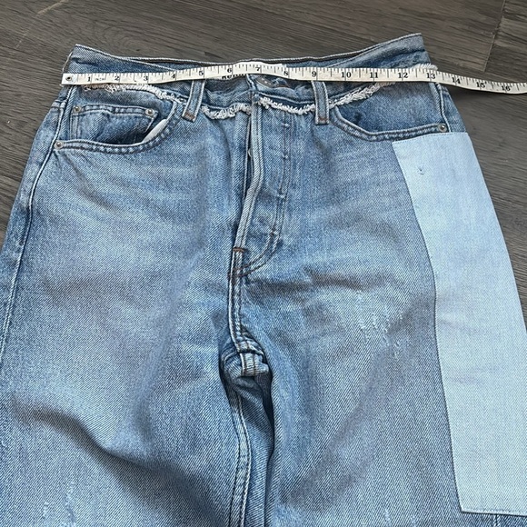 Reformation | Skinny Patch Jeans in Torres Wash Size 26 Light Medium Wash - Picture 8 of 16